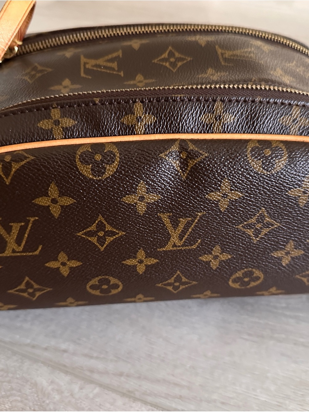 Louis Vuitton Brown Monogram Canvas Toiletry Pouch with Tan Trim